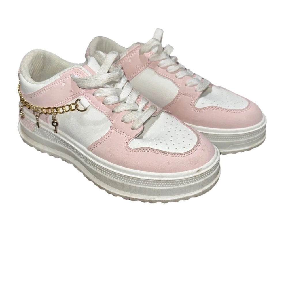 Stylish Pink and White Women's Sneakers